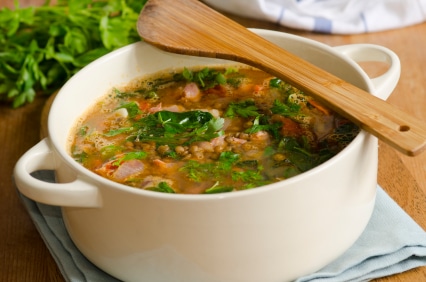 Lentil Soup with Turkey Sausage and Spinach
